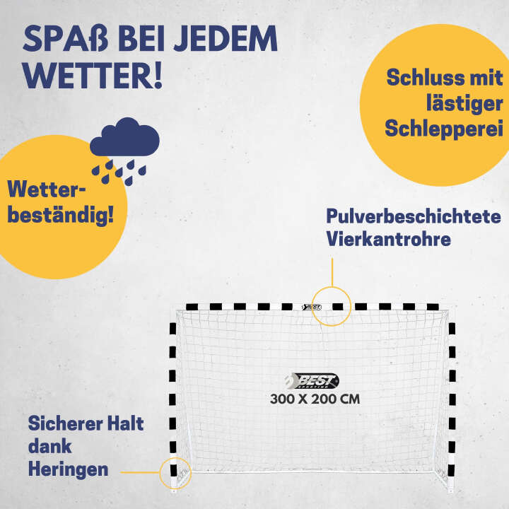 BEST SPORTING Fußballtor Soccer 300 x 200 cm